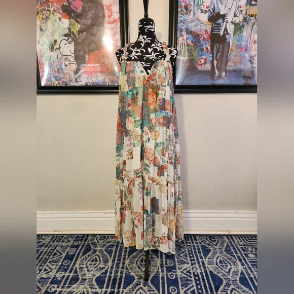 By Anthropologie Chiffon Shift Midi Dress size Small NWT - Picture 5 of 15